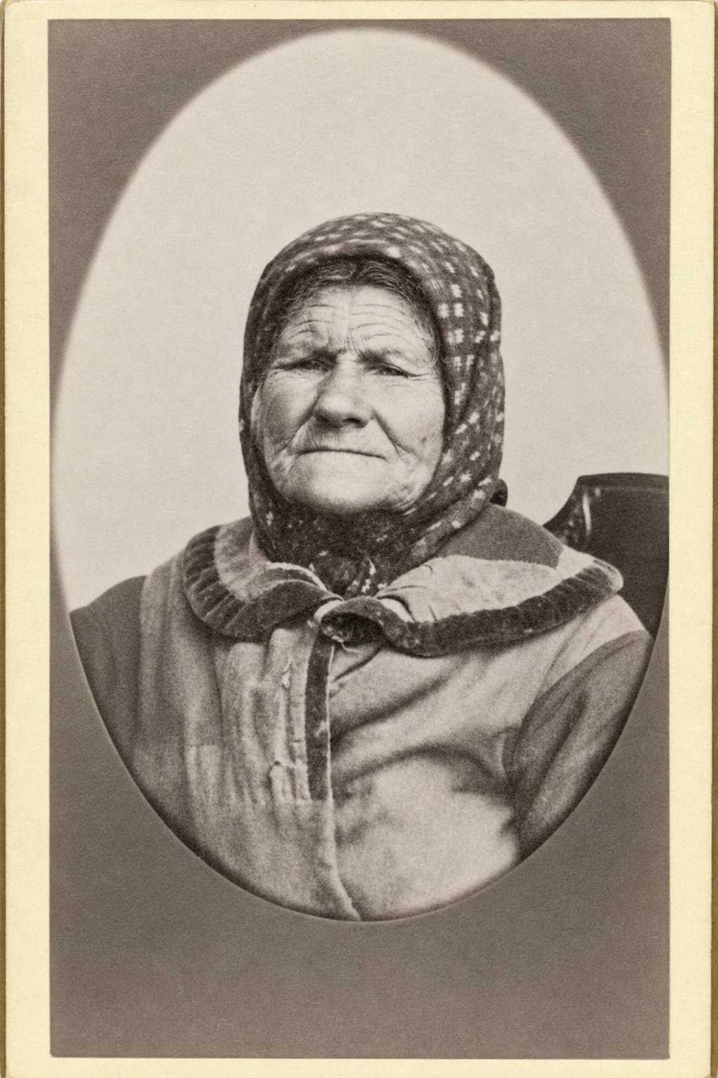 A faded 1870 memorial portrait After